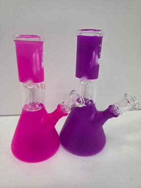 8" glass beaker bong with perc