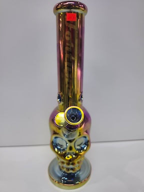 14" neochrome skull glass bong