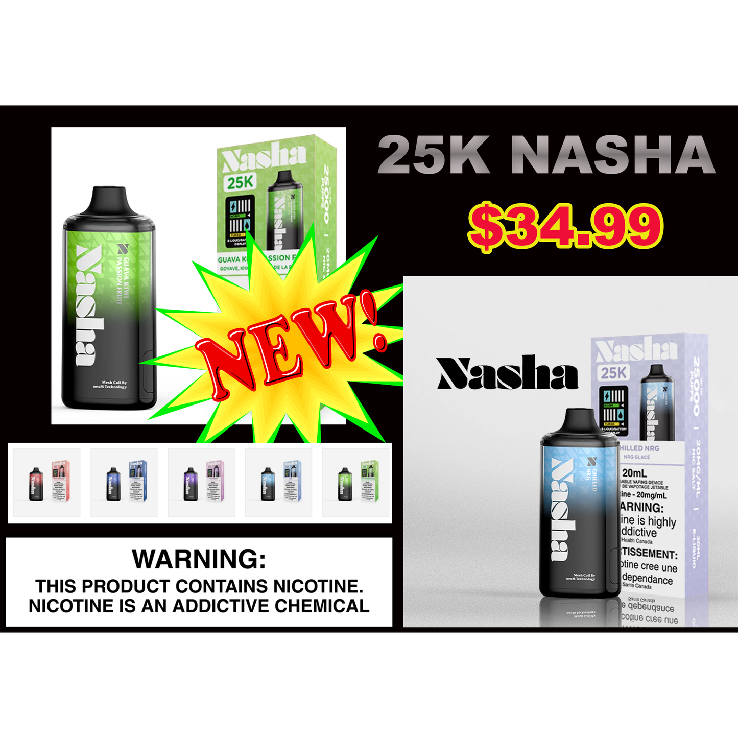 NASHA 25K DISPOSABLE VAPES - Underground Vapes Inc - Cambridge
