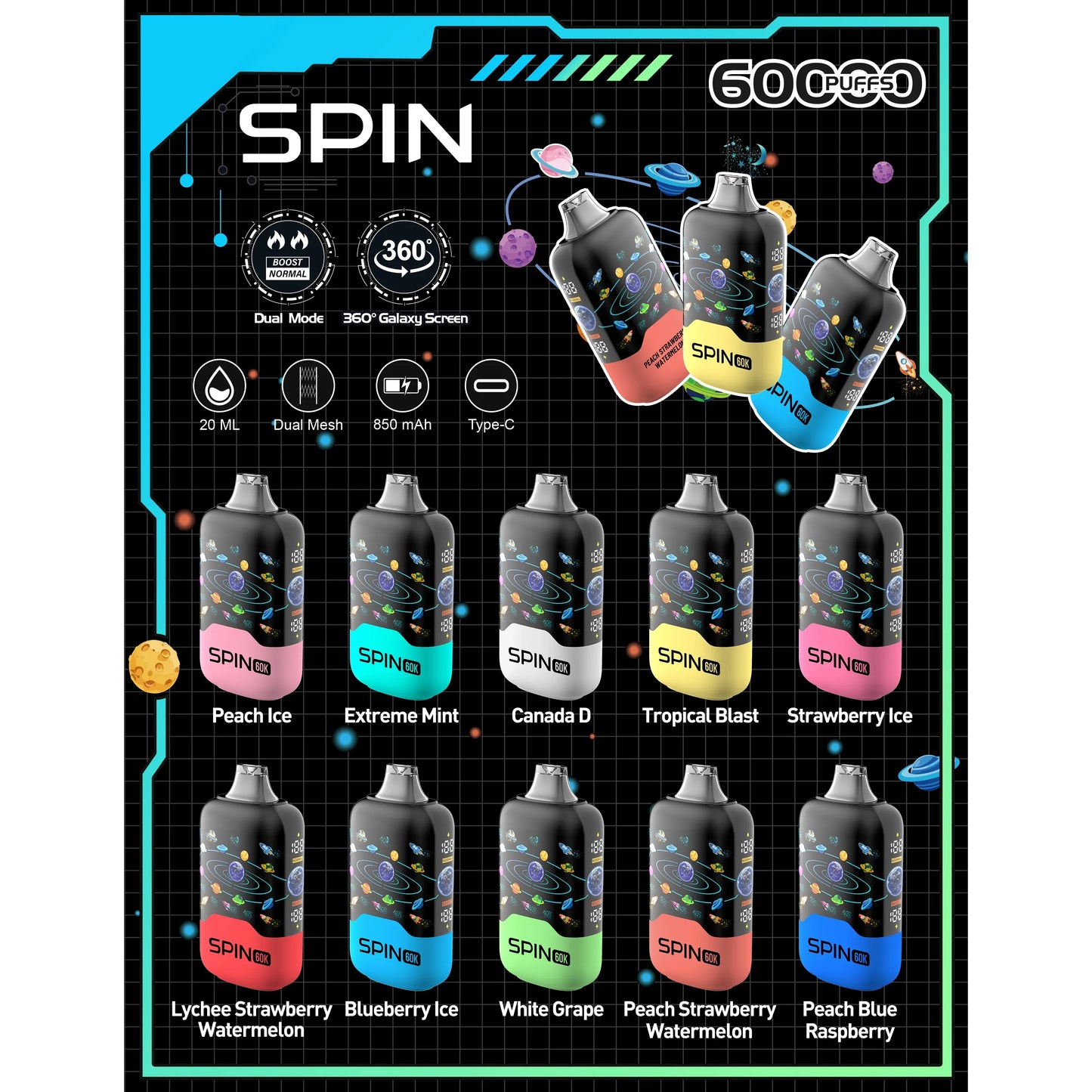 SPIN 360 60K DISPOSABLES