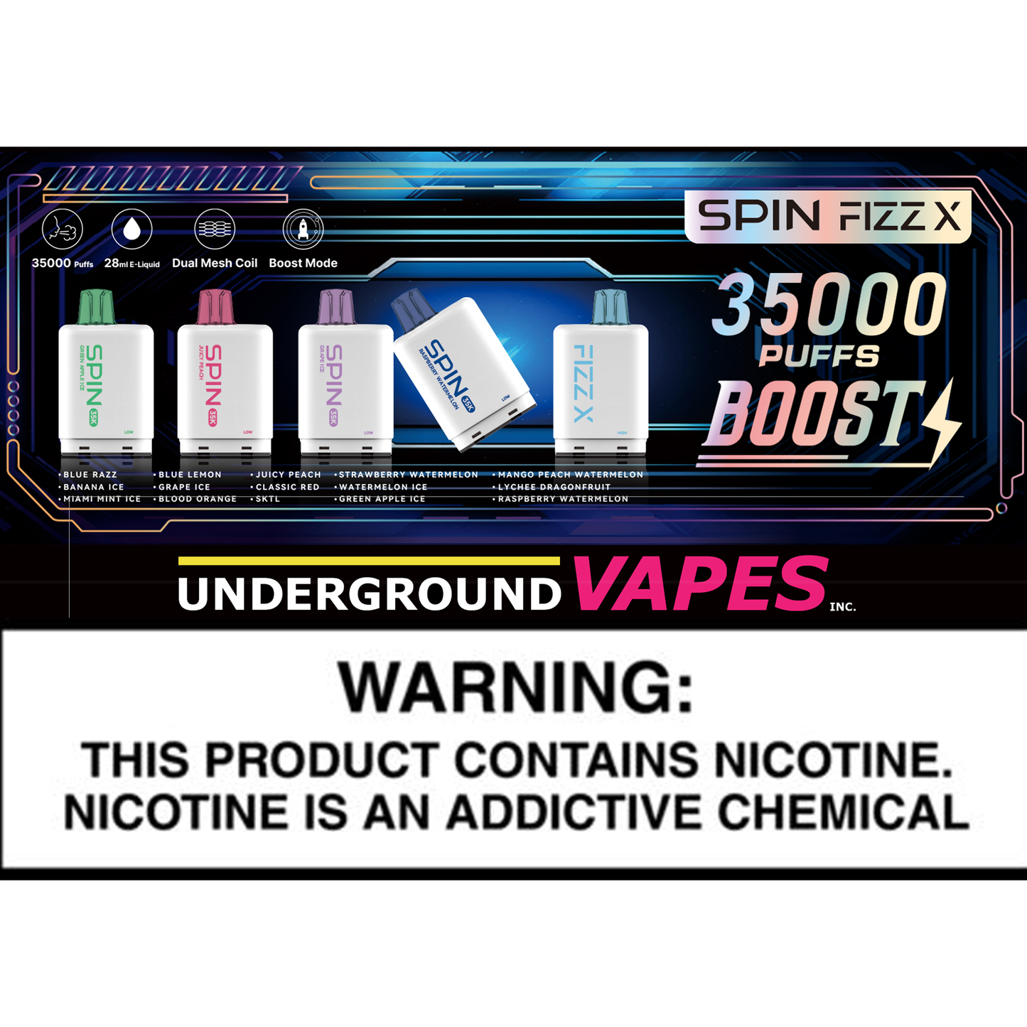 SPIN Fizz X Pod 35K (REQUIRES LEVEL X BATTERY LISTED IN MENU)