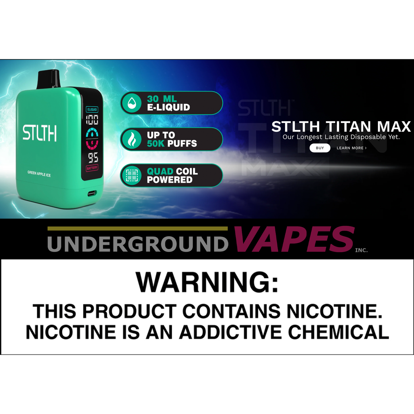 STLTH TITAN MAX 50K - Underground Vapes Inc - Cambridge