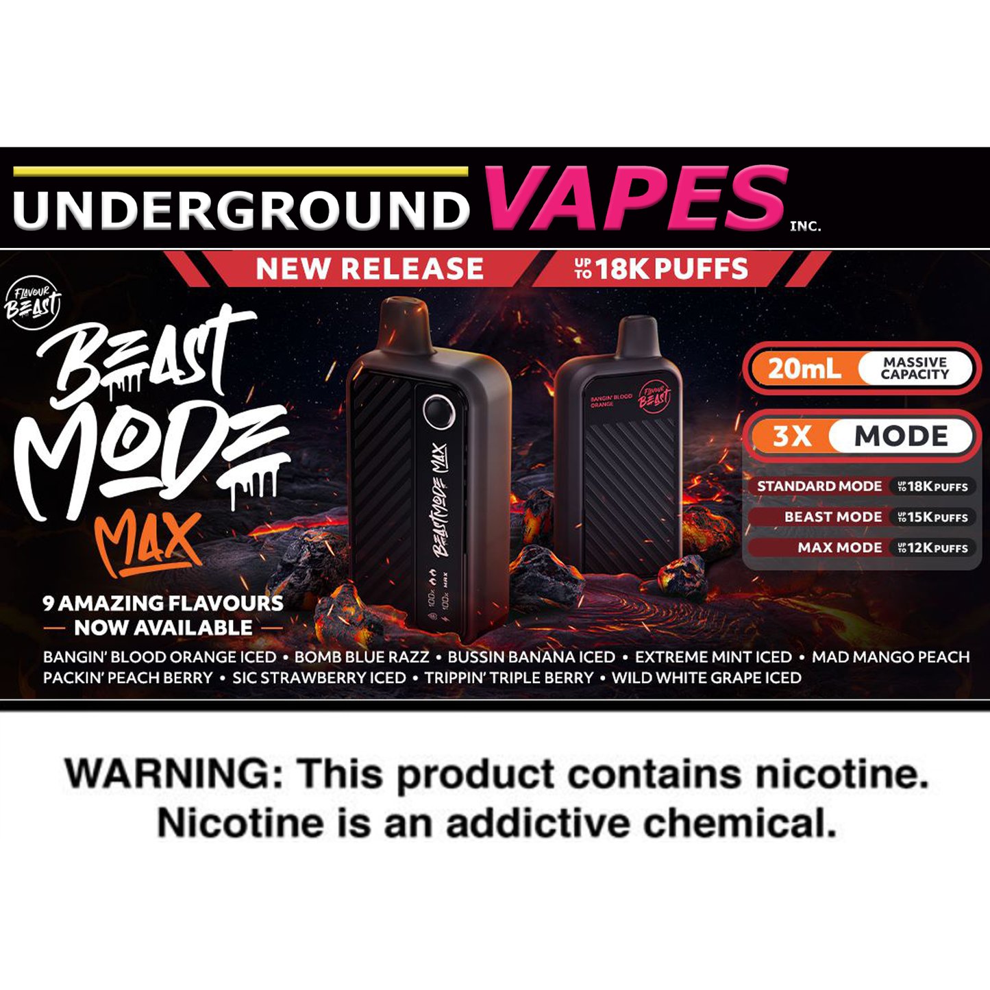 Flavour Beast Beast Mode Max 18K Disposable (NEW TAX STAMPED)
