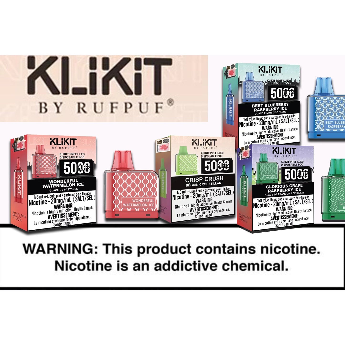 RUFF PUFF KLIKIT 5000 DISPOSABLES (REQUIRES KLIKIT REUSABLE BATTERY SOLD SERPERATE) - Underground Vapes Inc - Cambridge