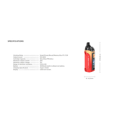 Geekvape Aegis Boost 3 60W Pod Mod Kit 5mL [CRC Version] - Underground Vapes Inc - Cambridge