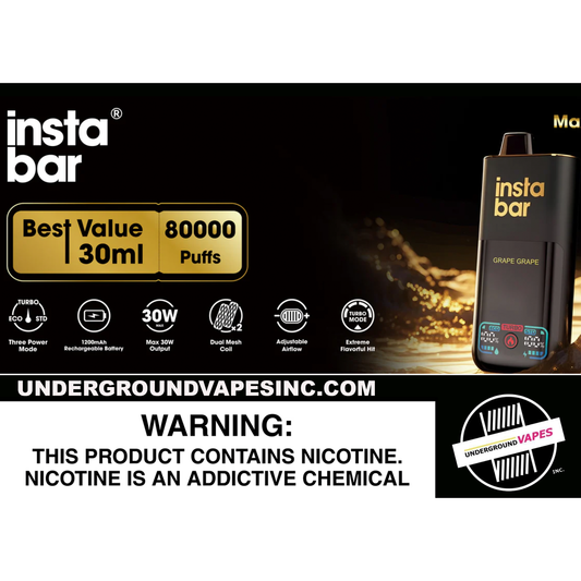 INTSABAR 80K DISPOSABLES (ARRIVING WEDNESDAY) - Underground Vapes Inc - Cambridge