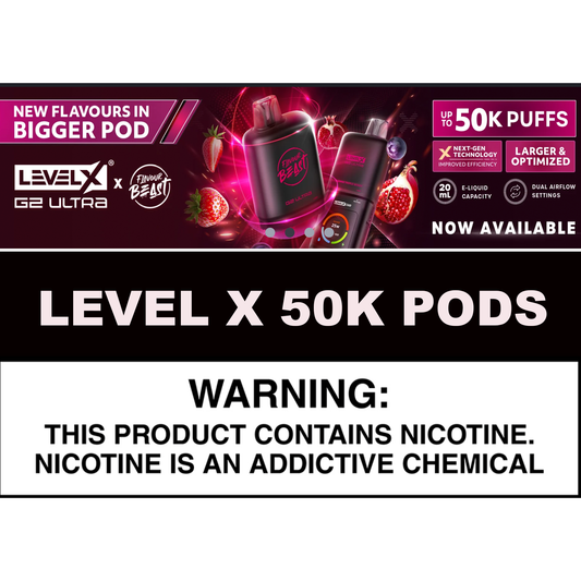 LEVEL X 50K PODS (REQUIRES LEVEL X BATTERY LISTED IN MENU) - Underground Vapes Inc - Cambridge