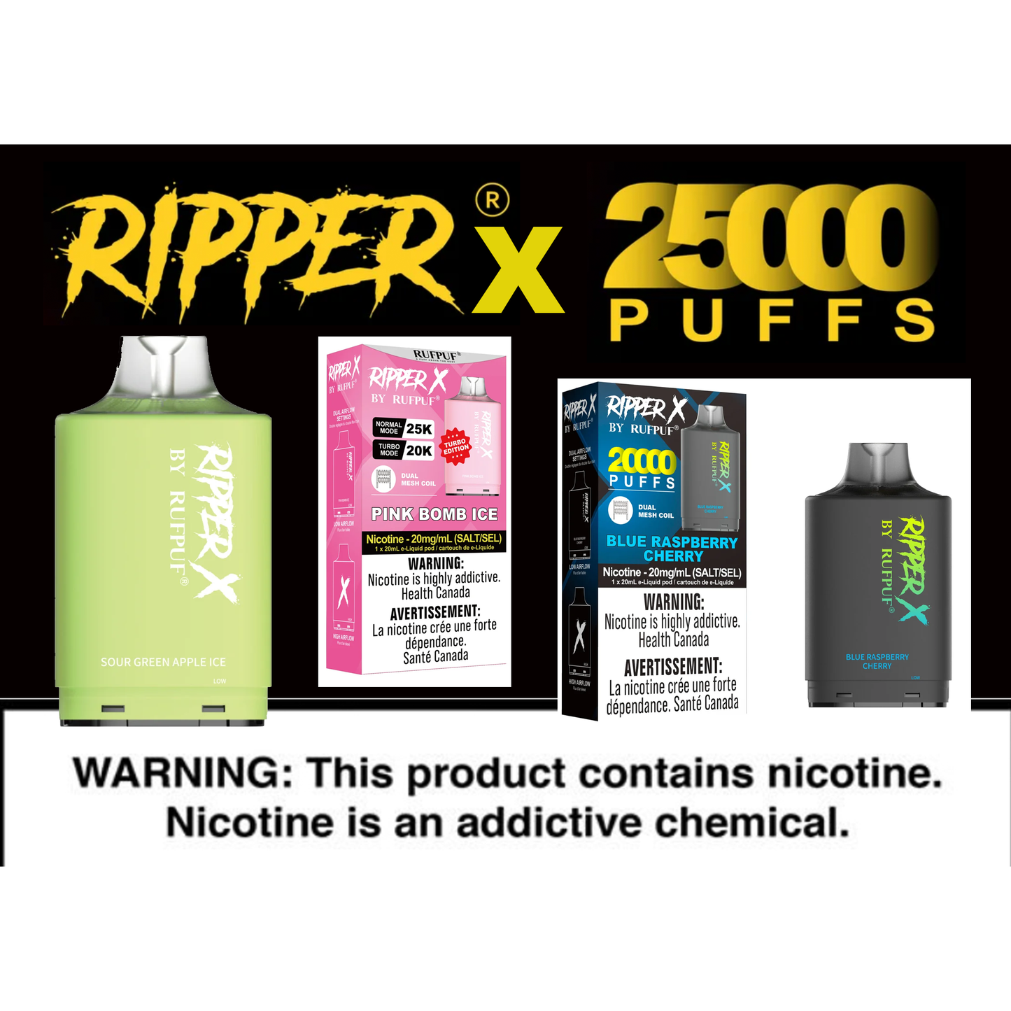 NEW ! RIPPER X 25,000 PODS (REQUIRES LEVEL X BATTERY SOLD SEPERATE IN MENU)