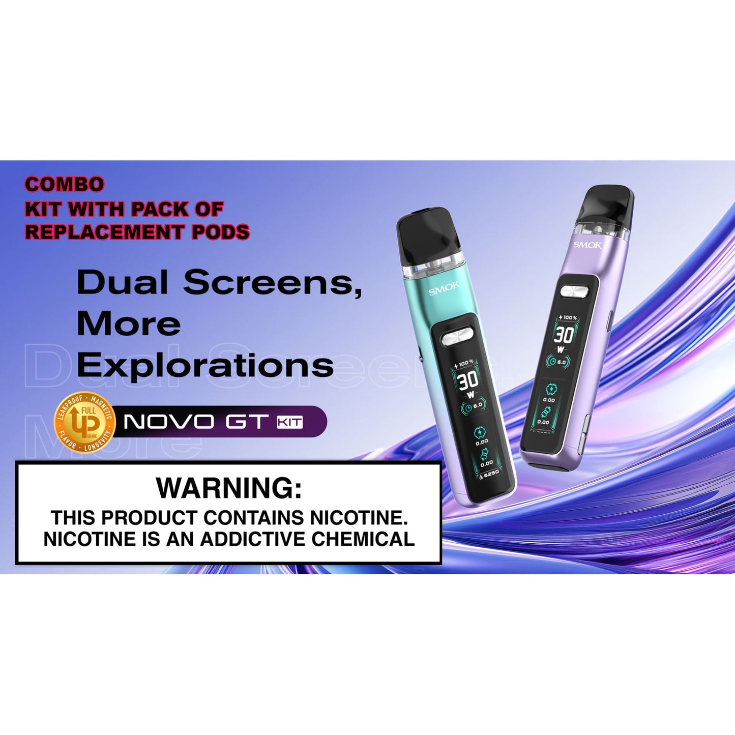 Smok NOVO GT Open Pod Kit (PROMO COMBO KIT + P/K 3 REPLACEMENT PODS) LIMITED TIME ! - Underground Vapes Inc - Cambridge