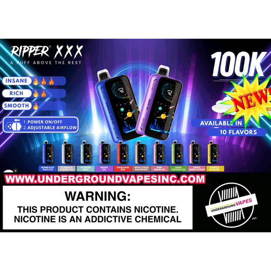 RIPPER 100K DISPOSABLE VAPES - Underground Vapes Inc - Cambridge
