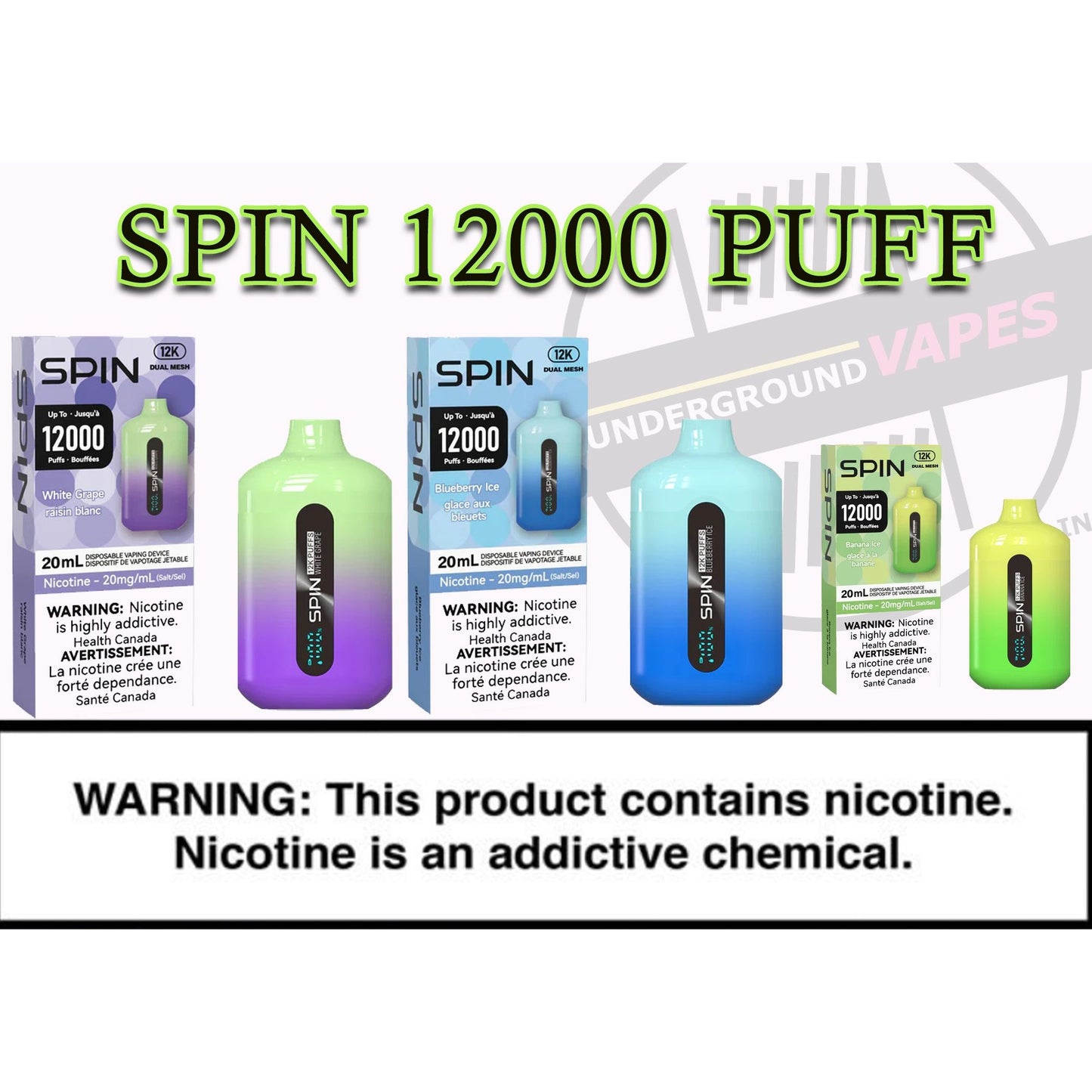 SPIN 12,000 PUFF DISPOSABLES