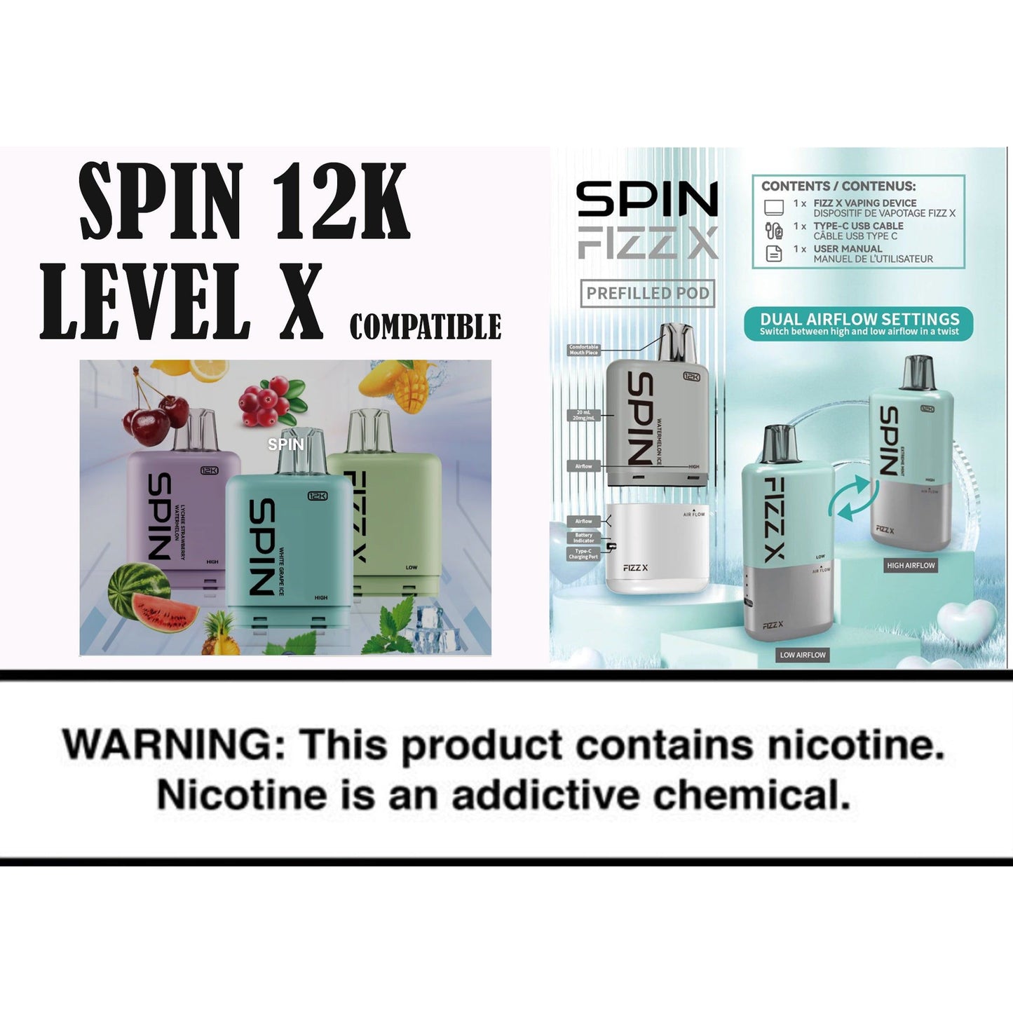 SPIN T7000 DISPOSABLE VAPES WITH BUILT IN SPINNER