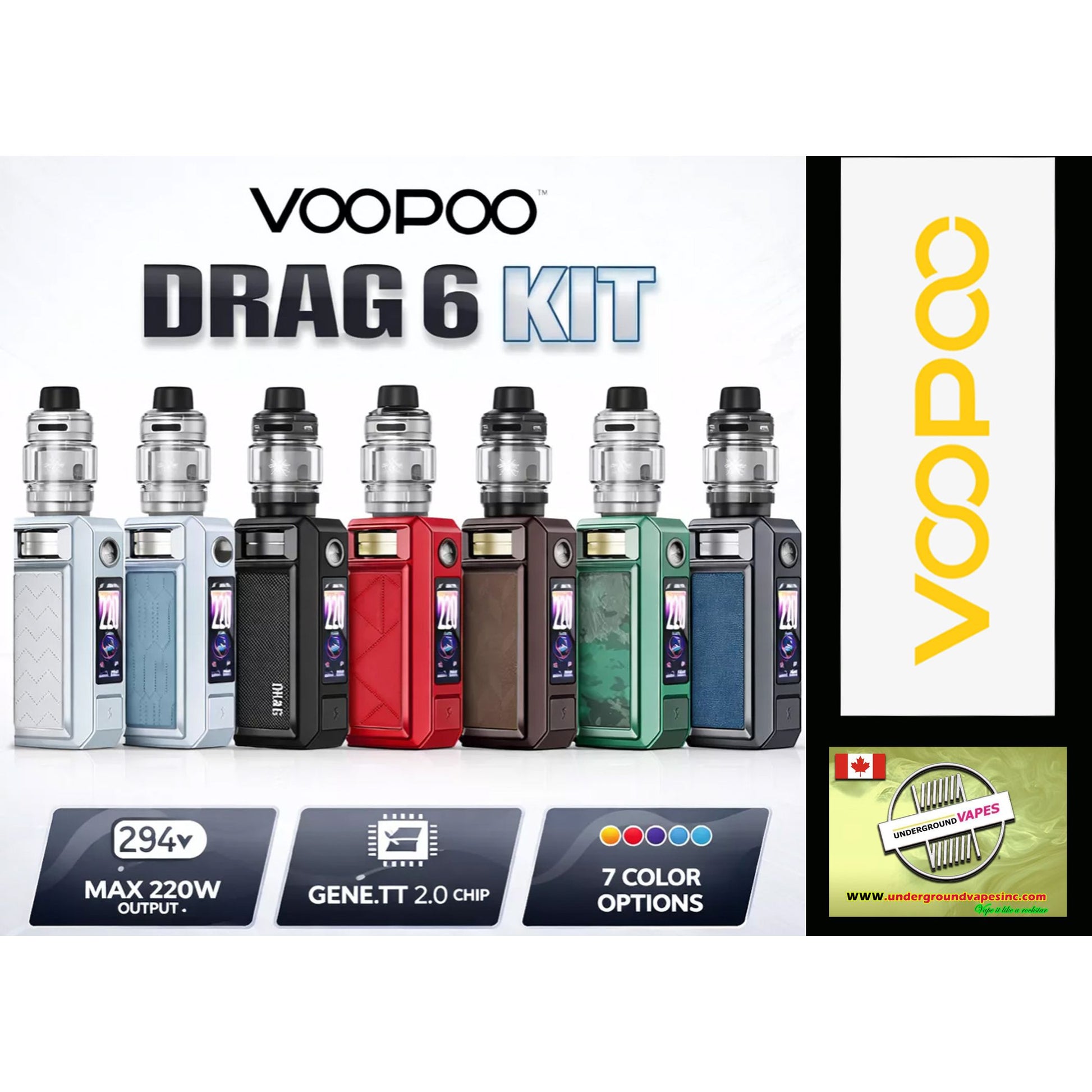 Voopoo Drag 6 Starter Kit 5mL [CRC Version] - Underground Vapes Inc - Cambridge