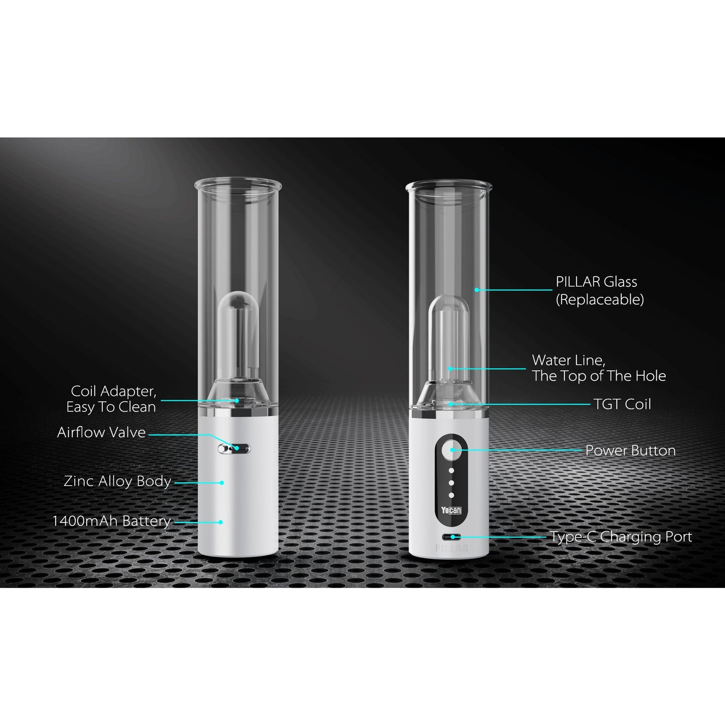 YOCAN PILLAR E-RIG WORLDS 1ST SMART E-RIG (SEE COLOR MENU) - Underground Vapes Inc - Cambridge